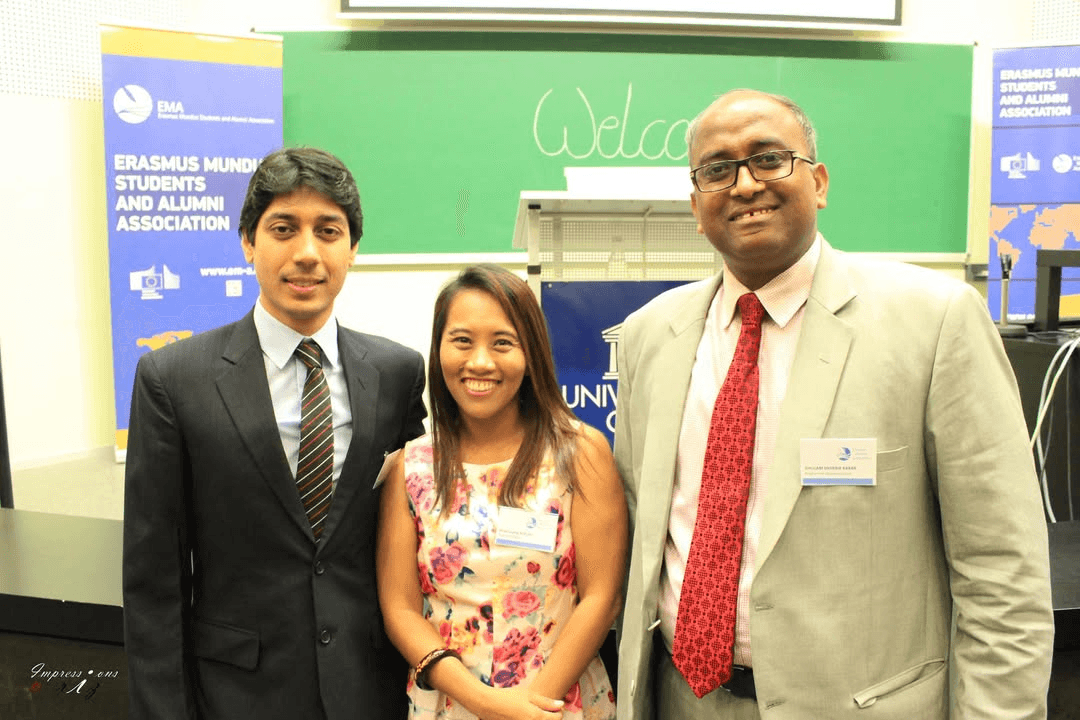 Ghulam Shabbir Babar with members of the Erasmus Mundus Students and Alumni Association