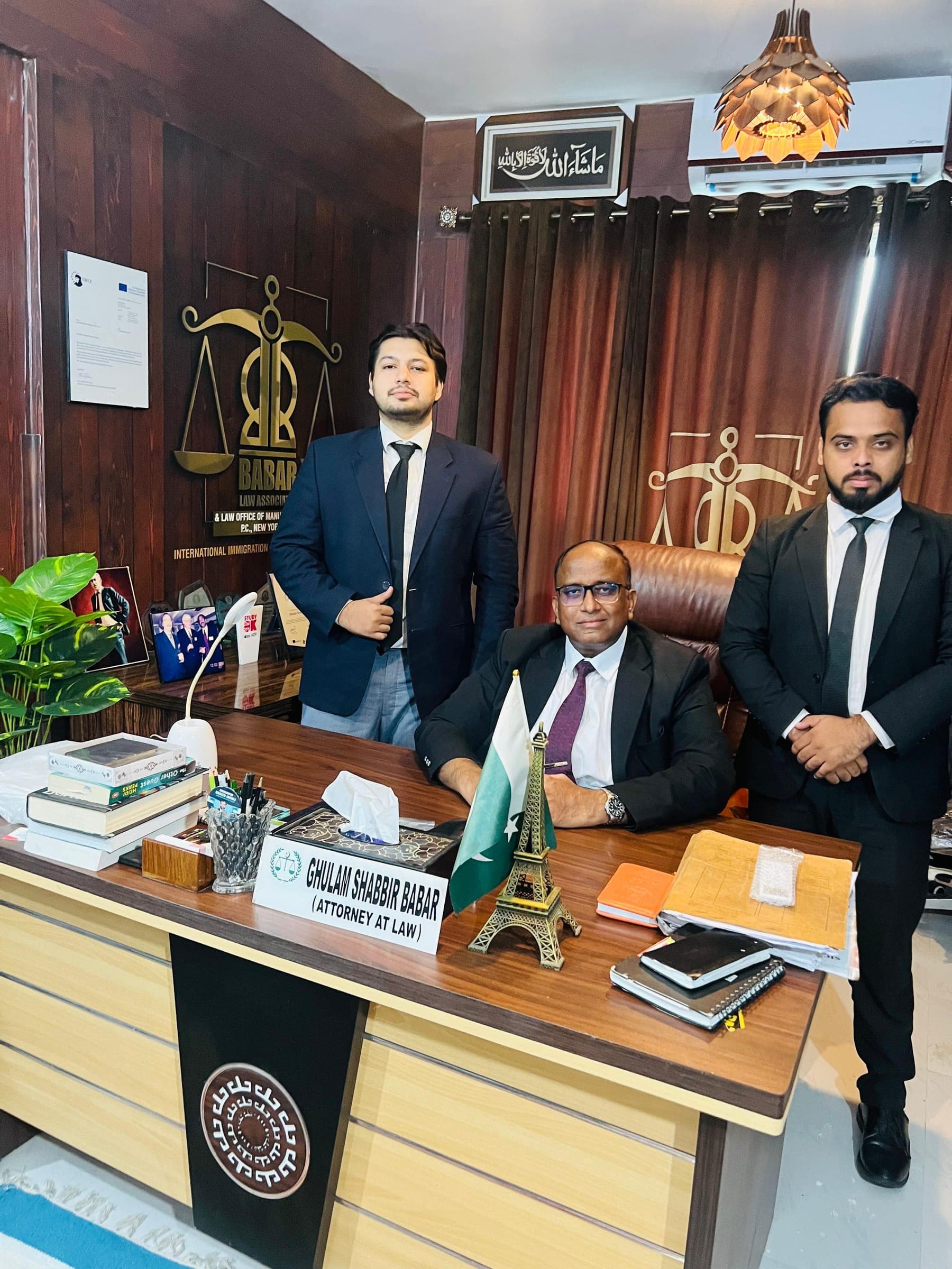 Ghulam Shabbir Babar with colleagues at chambers, Karachi